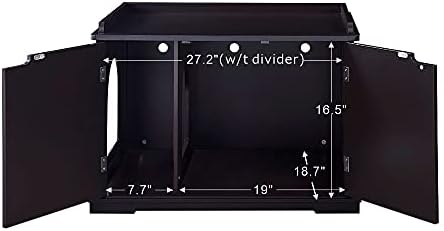 unipaws Cat Litter Box Enclosure Furniture, Hidden Litter Box Cover - Image 6