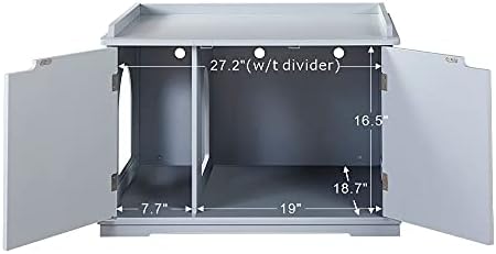 unipaws Cat Litter Box Enclosure Furniture, Hidden Litter Box Cover - Image 7