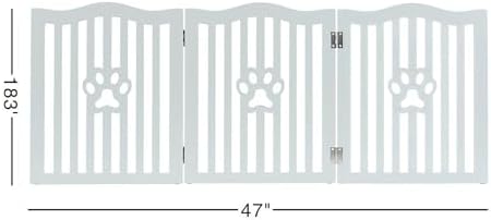Pet Gate Wooden Free Grey Standing Dog Gate - Image 5