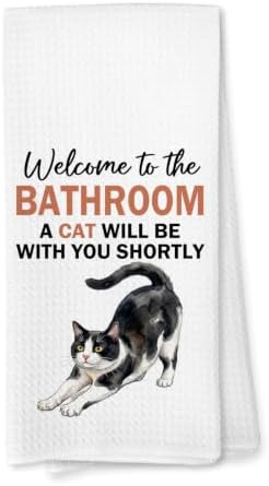 Funny Tuxedo Cat Gifts Bathroom Hand Towels, 16x24 in 012 by Unknown