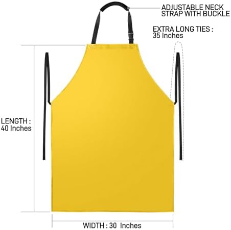 Waterproof Apron with Comfortable Adjustable Bib Rubber Vinyl Dishwasher Heavy - Image 7