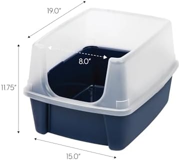 Navy high-Sided Open top cat Litter Box - Image 6