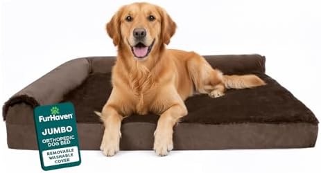 FurHaven Orthopedic Dog Bed for Large Dogs, L-Shaped Chaise Mattress, Egg Crate by FurHaven