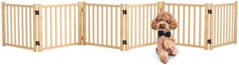 Wooden Freestanding Pet Gate Indoor by Oapety