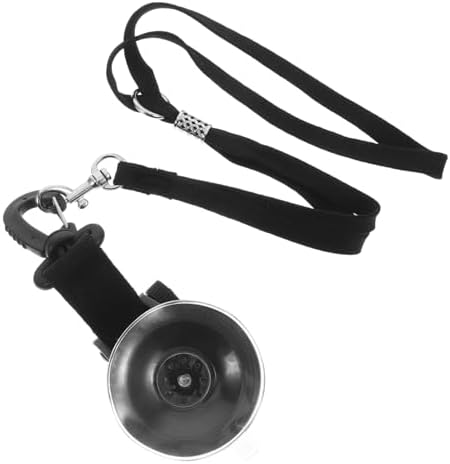 Dog Bath Tether with Suction Cup Adjustable Nylon Black by balacoo