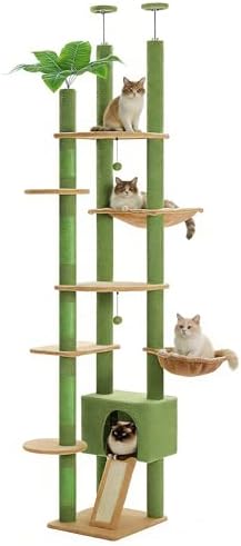 PEQULTI Floor to Ceiling Cat Tree, Height Adjustable 90.5-100.4'' - Image 2