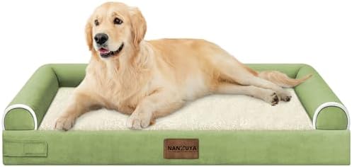 NANUYA Orthopedic Dog Bed for Large Dogs, 36 x 27 Inch, Grass Green by Nanuya