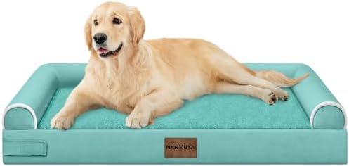 NANUYA Orthopedic Dog Bed for Large Dogs, 36 x 27 Inch, Aqua Blue by Nanuya