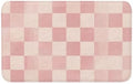 Pink Checkered Bath Mat Non-Slip Soft Microfiber Bathroom Rugs Washable Bathmat by Unknown