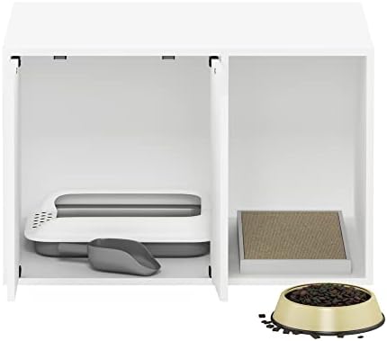 Furinno PELI 24" Wide Cat Litter Box Enclosure, Solid White - Image 3