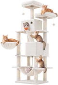 Feandrea Cat Tree, 66.1-in Large Cat Tower, Cream White by FeandreabySONGMICSHOME