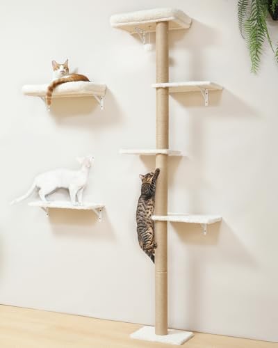 FUKUMARU Cat Wall Shelves Set, 70 inch Wall Mounted Tree by FUKUMARU