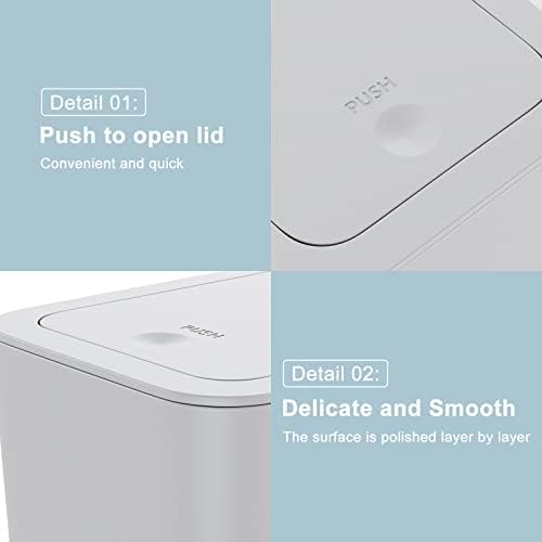 3 Pack 10 Liter / 2.6 Gallon Bathroom Trash Can, Small Trash Can - Image 6