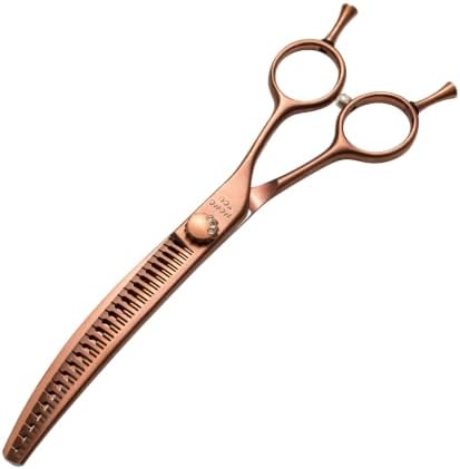 7'' Curved Chunker Dog Grooming Scisscors Matte Bronze by MomotouDogGroomingScissors