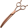 7'' Curved Chunker Dog Grooming Scisscors Matte Bronze by MomotouDogGroomingScissors
