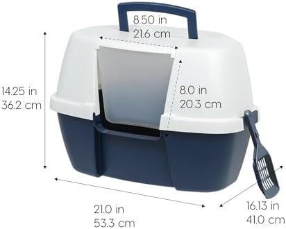 IRIS USA Large Corner Cat Litter Box, Space Saver - Image 2