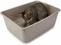 Petmate Open Cat Litter Box, XL Nonstick Pan, Mouse Grey by Petmate