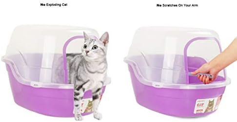 Covered Litter Box, Jumbo Hooded Cat Litter Box Holds Up to Two Small Cats - Image 5