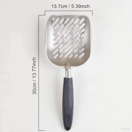 Navy Handle Giant Metal cat Litter Scoop Stainless Steel Oblique Hole Litter - Image 4