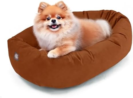 Majestic Pet 24 Inch Suede Calming Dog Bed Washable – Cozy Soft Round Dog Bed by MajesticPet