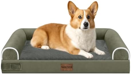NANUYA Orthopedic Dog Bed for Medium Dogs, 30 x 20 Inch, Dark Green by Nanuya