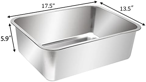 Kichwit Stainless Steel Cat Litter Box, Metal Cat Litter Pan, Kitten Litter Box - Image 3