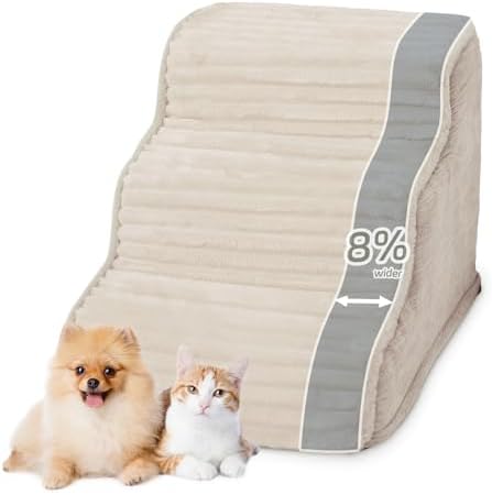 Laojin Balhen Dog Stairs for Small Dogs & Cats 15.7" H, High Density Foam Dog by LaojinBalhen