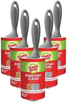 Scotch-Brite Everyday Clean Lint Roller, 475 Sheets Total, 5 Pack by Scotch-Brite