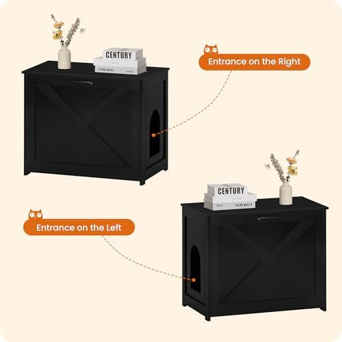 Dwanton Cat Litter Box Enclosure, Hidden Litter Box Furniture, 27.6 Inches - Image 5