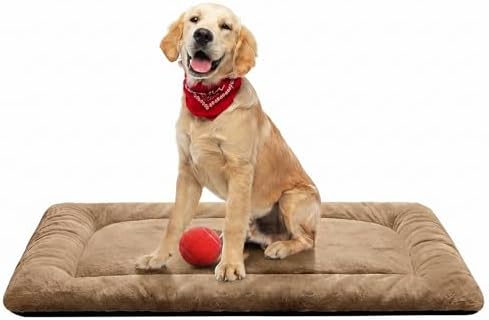 Dog Crate Pad Washable Dog Bed for Crate Medium Cozy Mat 36-Inch Camel by VERZEY