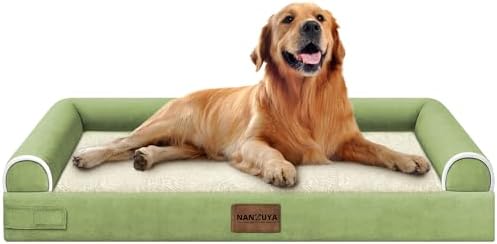NANUYA Orthopedic Dog Bed for X-Large Dogs, 40 x 32 Inch, Grass Green by Nanuya