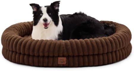 ChiXnuggle Orthopedic Dog Bed, Washable Cover, Faux Fur Bolster Pet Couch by SnuggleUpPawsDown