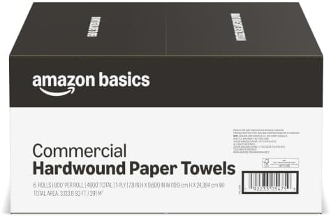 Amazon Basics 1-Ply White Hardwound Paper Towels | Bulk | High Capacity Roll | - Image 6
