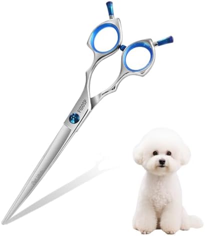 Straight Dog Grooming Scissors 7 in Dog Hair Scissor Trimming Dogs Pet Cat by FOGOSP
