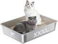 Stainless Steel Litter Box, Metal Cat Litter Box XXXL by Holintan
