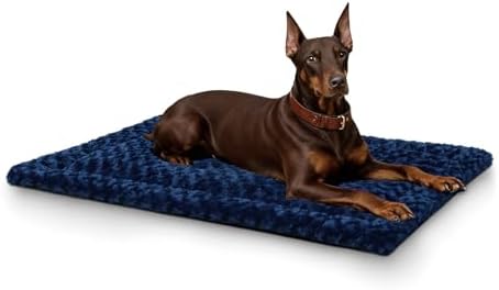 Exsnugy Washable Dog Bed Mat Large Size Fluffy Pet Crate Pad 48x30 XXL by Exsnugypetproducts