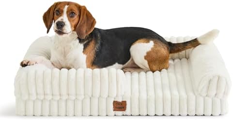 ChiXnuggle Faux Fur Orthopedic Dog Bolster Bed, Waterproof Washable Cover by SnuggleUpPawsDown