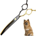 7.5in Curved Dog Grooming Scissors, 56 Teeth Thinning Shears by SnipStar