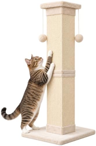 SOCATER Cat Scratching Post 33 Inch Nature Sisal Cat Scratch Post by SOCATER