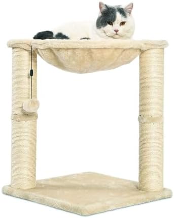 Amazon Basics Cat Tower with Hammock Bed and Scratching Post - Image 4