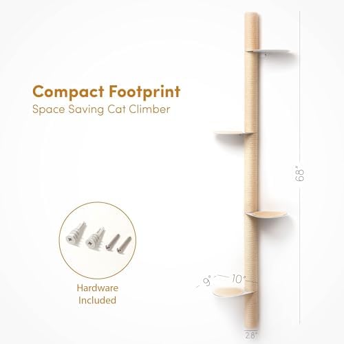 xympo 68" Tall Wall-Mounted Cat Tree – Modern Space-Saving Cat Shelf - Image 7