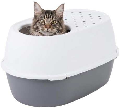 IRIS USA XX-Large Top Entry Cat Litter Box, Dog Proof by IRISUSA