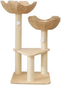 SHENGOCASE Cat Tree Tower with Rattan Wicker Basket, 2 Large Nest Baskets Bed by SHENGOCASE
