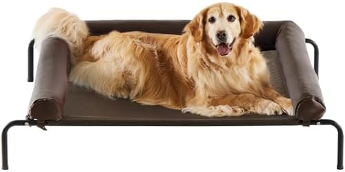 RRPETHOME Elevated Cooling Dog Cot Bed, Large Raised Outdoor Dog Bed by RRPETHOME