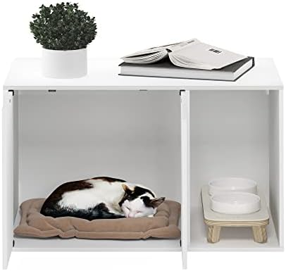Furinno Peli Litter Box Enclosure, Solid White - Image 3