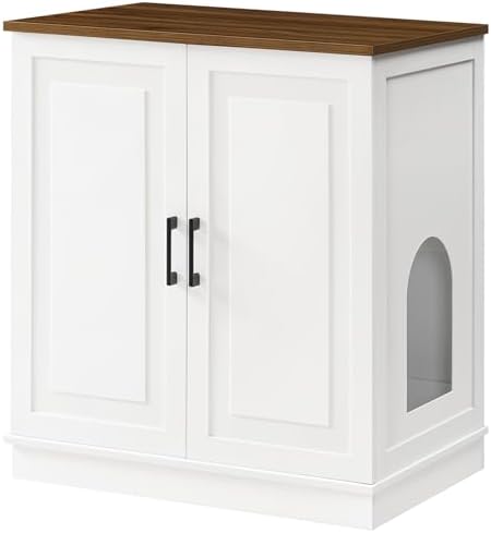 MAHANCRIS Large Cat Litter Box Enclosure, Tall Hidden Litter Box Furniture by MAHANCRIS