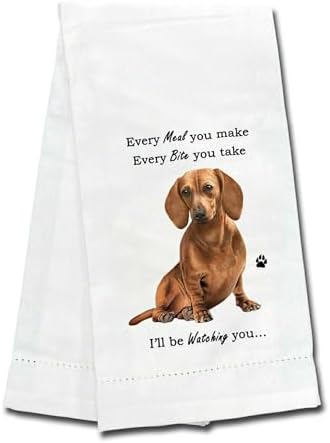 Red Dachshund Kitchen Towels by ESPETS