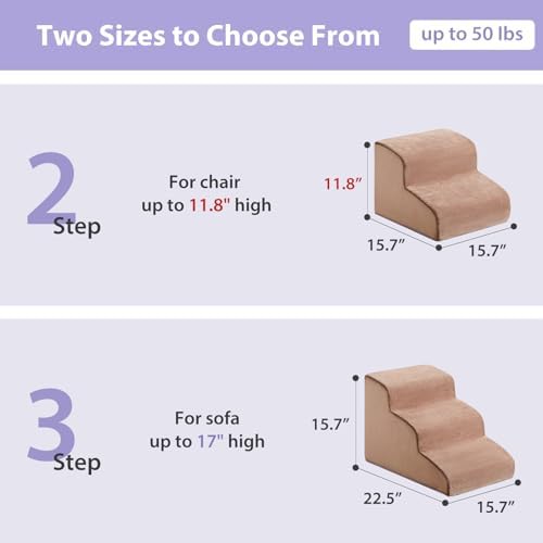 LEXTRO Dog Stairs for Small Dogs, 2-Steps Dog Ramp for Couch, Pet Stairs - Image 5