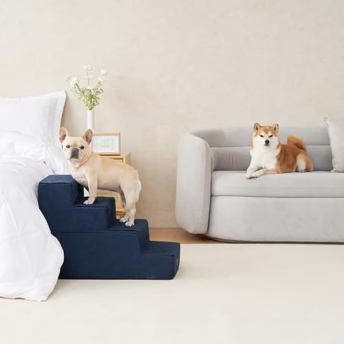 EHEYCIGA Dog Stairs for Bed 20" H, 4-Step Extra Wide Dog Steps - Image 5