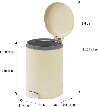 Glad Small Trash Can, 1.2 Gallon | Round Stainless Steel Garbage Bin - Image 2